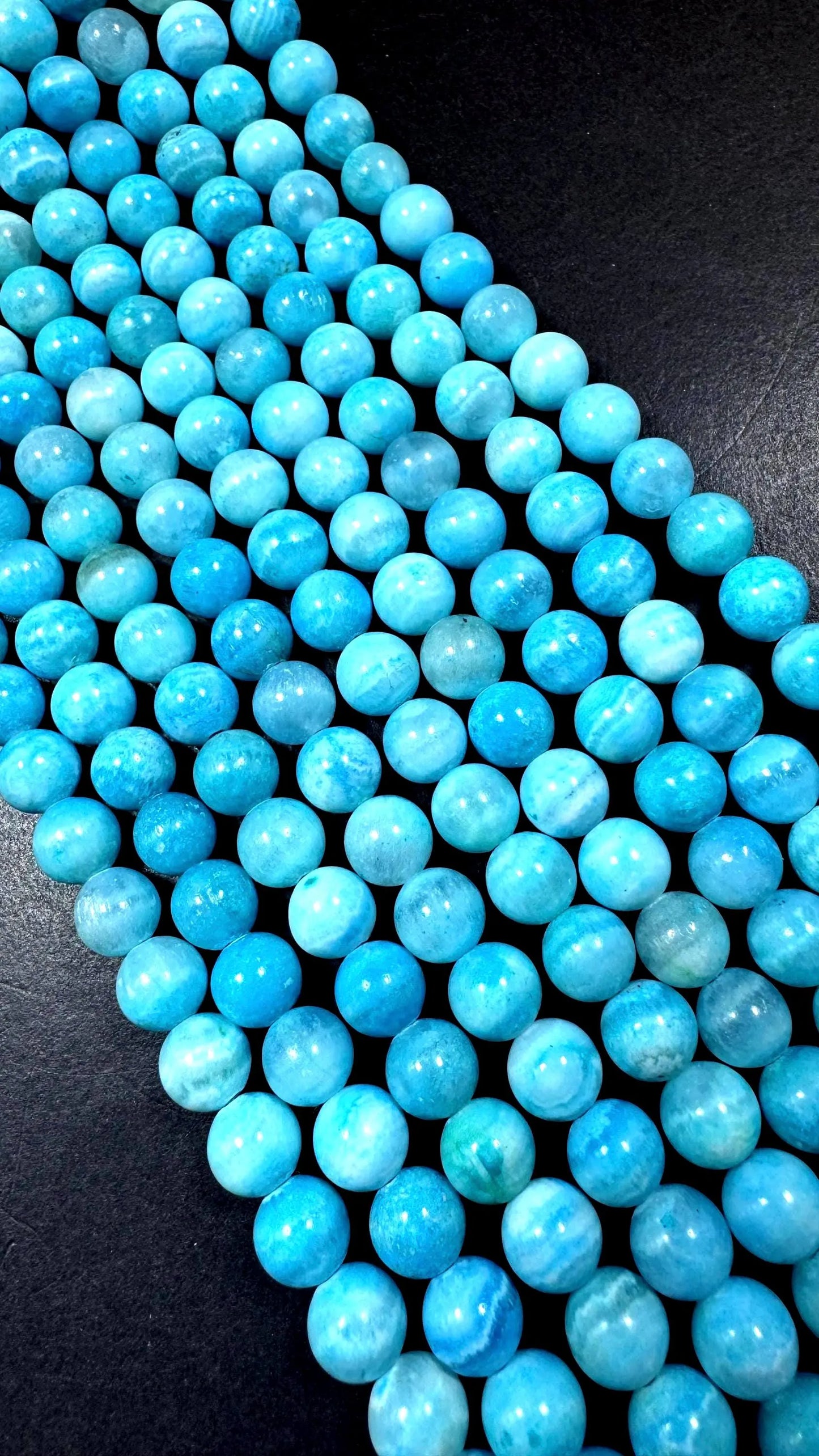 Beautiful Natural Hemimorphite gemstone beads. Smooth round beads. Excellent quality . Full strand 15.5"