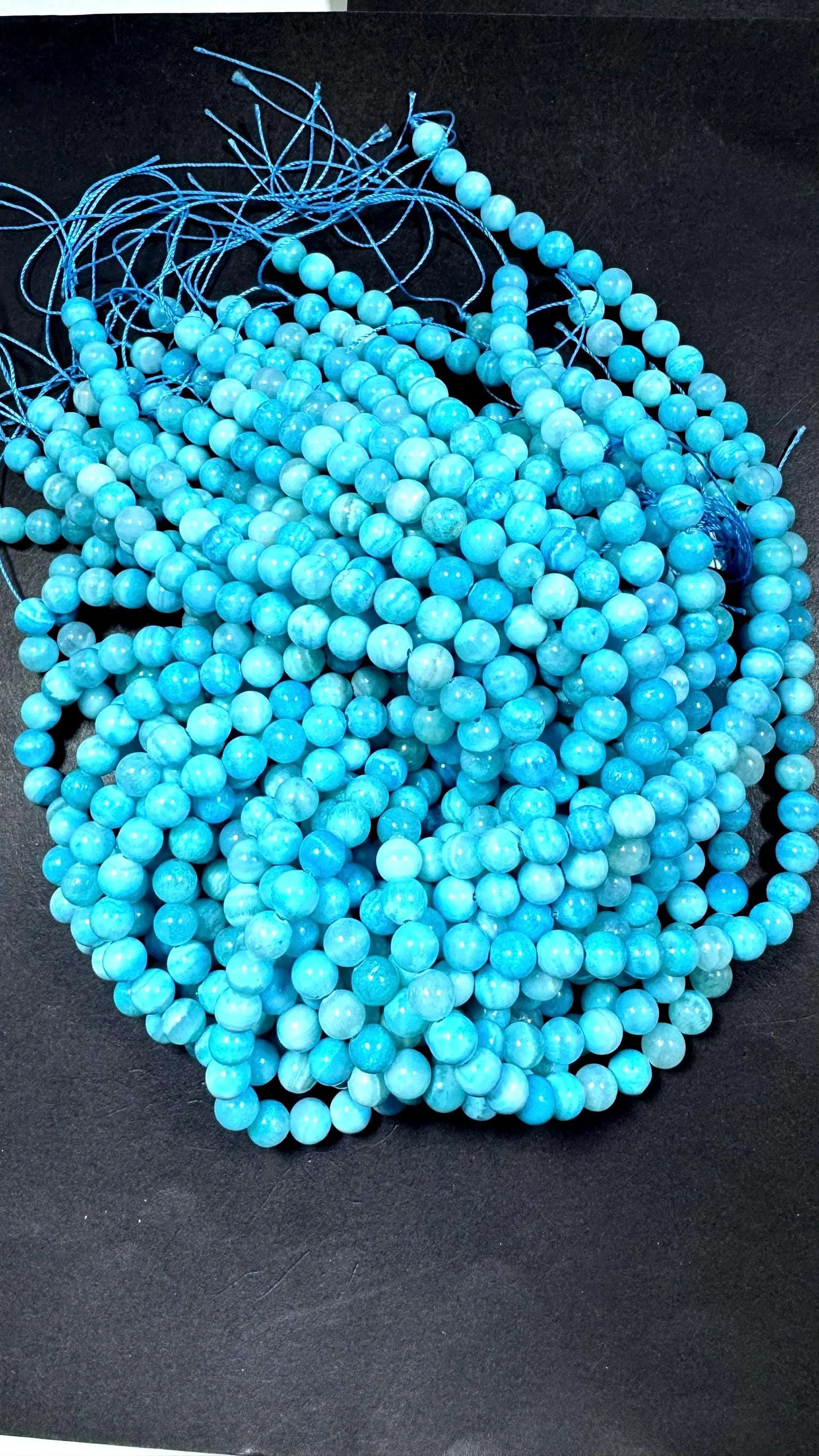 Beautiful Natural Hemimorphite gemstone beads. Smooth round beads. Excellent quality . Full strand 15.5"