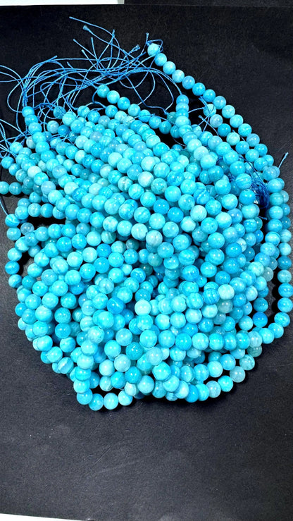 Beautiful Natural Hemimorphite gemstone beads. Smooth round beads. Excellent quality . Full strand 15.5"