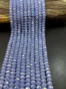 Pastel Lavender Chinese crystal glass bead faceted 5x8mm round bead. Great quality glass