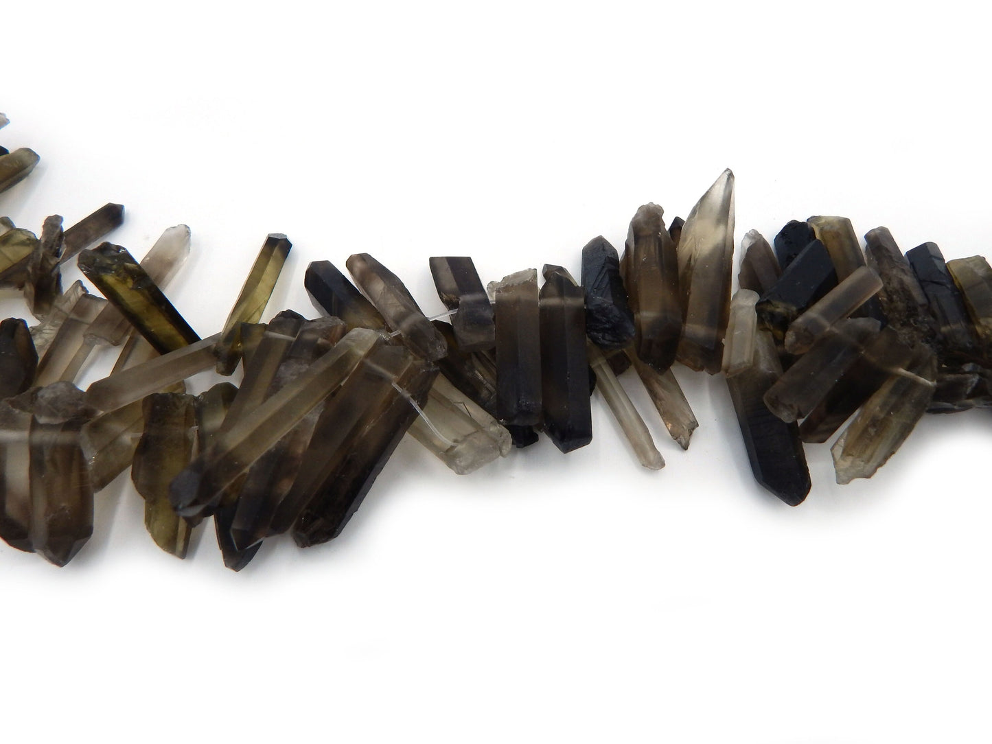 Smoky Quartz Graduated Size Top Drill Stick Shape 100% Natural