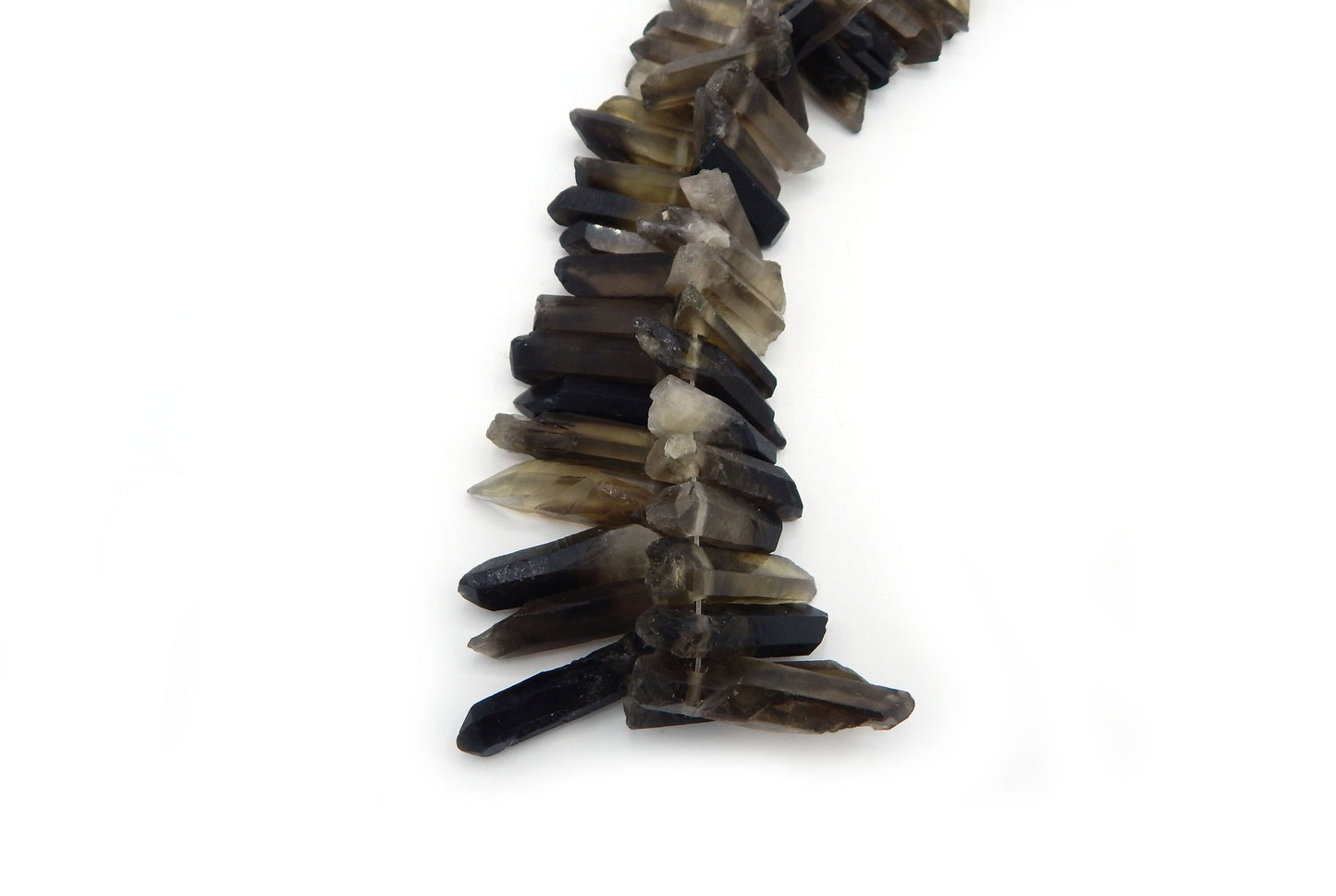Smoky Quartz Graduated Size Top Drill Stick Shape 100% Natural