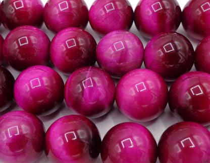 NATURAL Gemstone Pink Tiger-Eye, Smooth Round,4mm, 6mm,8mm,10mm,12mm, Full Strand 16" Not treated in any way! Natural Color Guarantee!