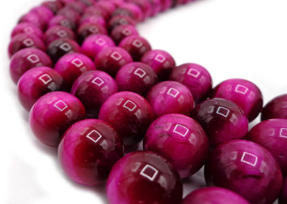 NATURAL Gemstone Pink Tiger-Eye, Smooth Round,4mm, 6mm,8mm,10mm,12mm, Full Strand 16" Not treated in any way! Natural Color Guarantee!