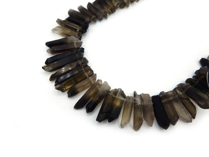Smoky Quartz Graduated Size Top Drill Stick Shape 100% Natural