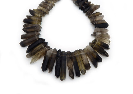 Smoky Quartz Graduated Size Top Drill Stick Shape 100% Natural