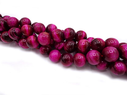 NATURAL Gemstone Pink Tiger-Eye, Smooth Round,4mm, 6mm,8mm,10mm,12mm, Full Strand 16" Not treated in any way! Natural Color Guarantee!