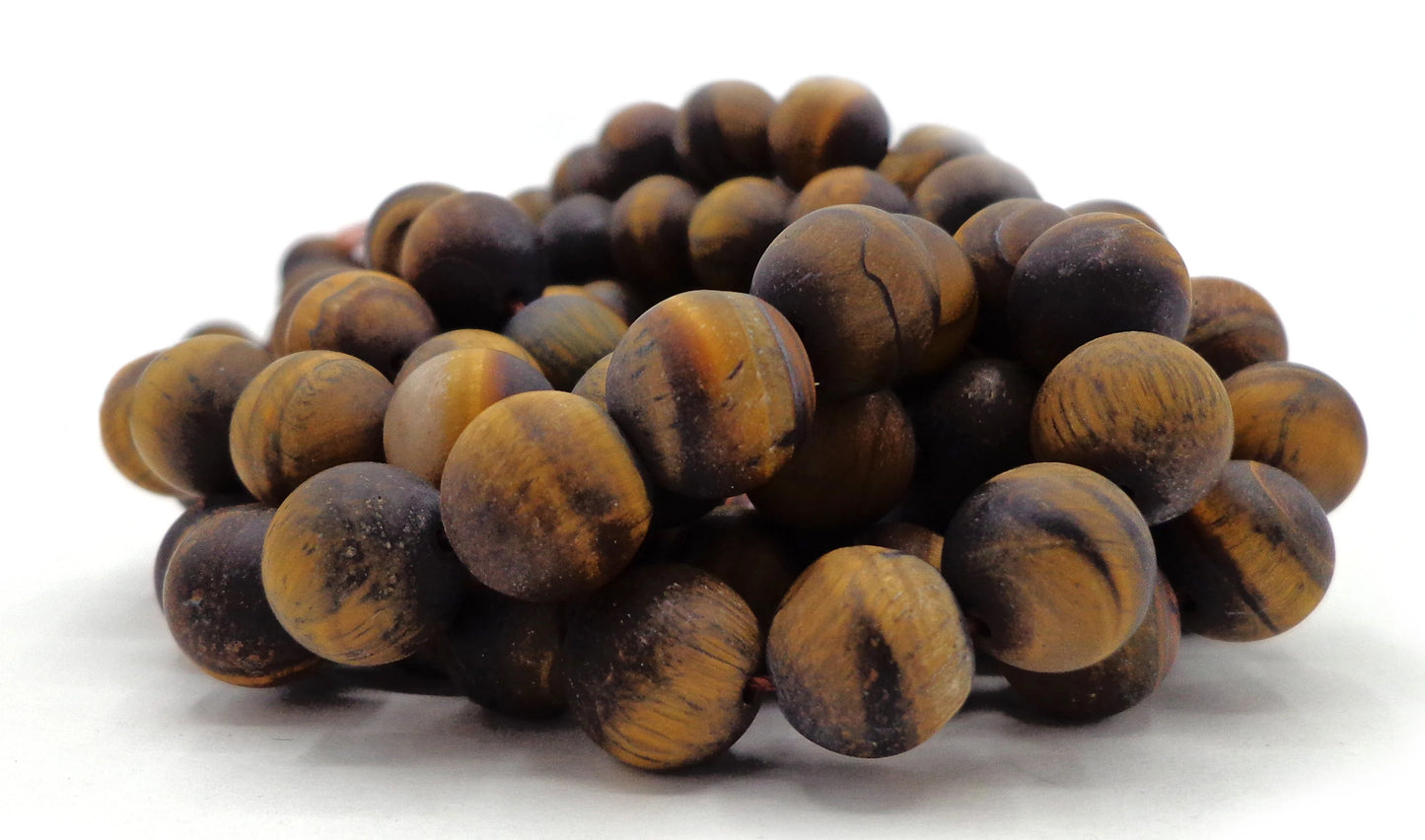 NATURAL Gemstone Matte Tiger Eye, Round 6mm 8mm 10mm,12mm, Full Strand 16" Great for JEWELRY making! Not treated in anyway! AAA Quality!
