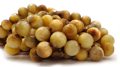 NATURAL Gemstone Gold color Tiger Eye, Faceted Round 4mm,6mm,8mm,10mm,12mm Full Strand 16" Great for JEWELRY making! Not treated in anyway!