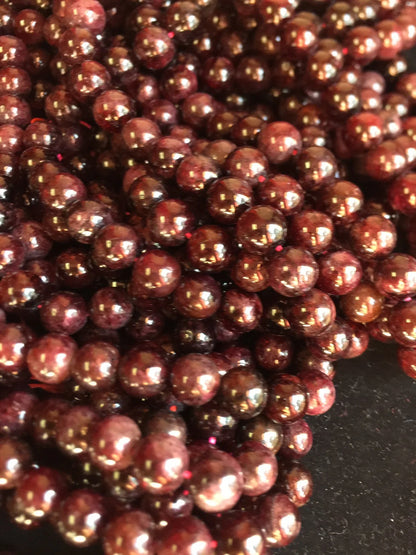 AAA Natural red garnet bead . Natural gemstone bead . 4mm 6mm 8mm 10mm 12mm Gorgeous dark Red color . Highly polished finished