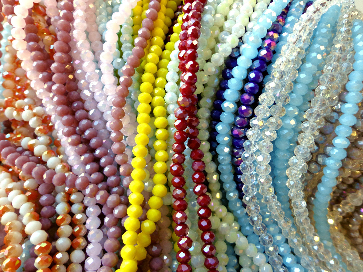 Bulk! 1350 Beads Multi-Color Crystal 4mm Rondelle Chinese Crystal Beads Spacer Beads Glass Beads, Wholesale Price. Great for JEWELRY Making