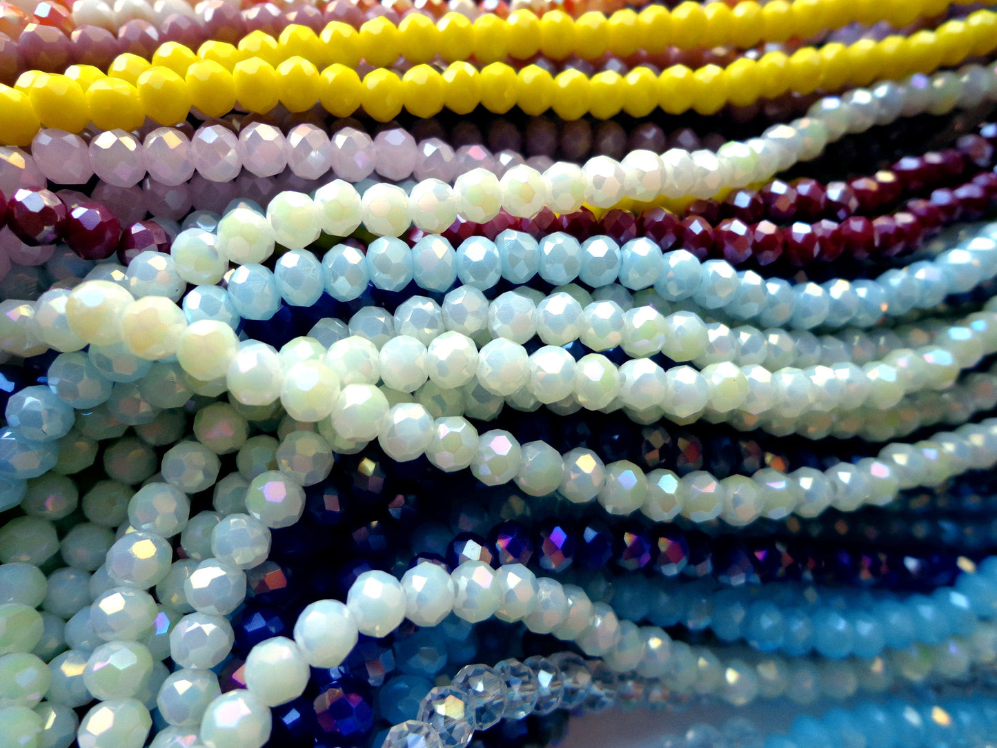 Bulk! 1350 Beads Multi-Color Crystal 4mm Rondelle Chinese Crystal Beads Spacer Beads Glass Beads, Wholesale Price. Great for JEWELRY Making