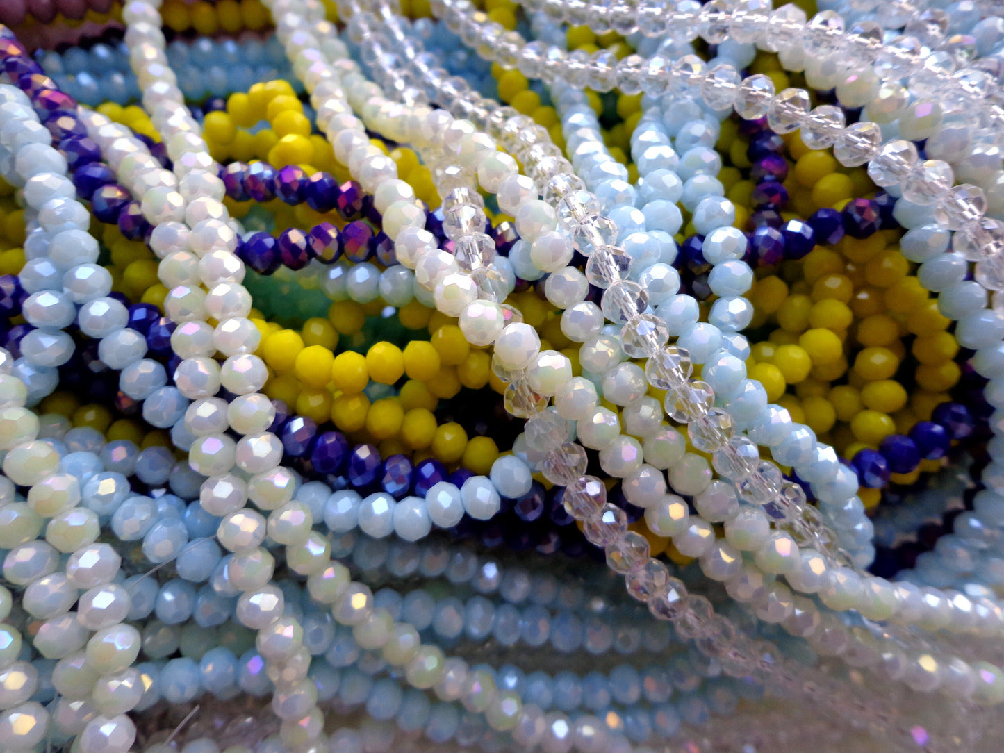 Bulk! 1350 Beads Multi-Color Crystal 4mm Rondelle Chinese Crystal Beads Spacer Beads Glass Beads, Wholesale Price. Great for JEWELRY Making