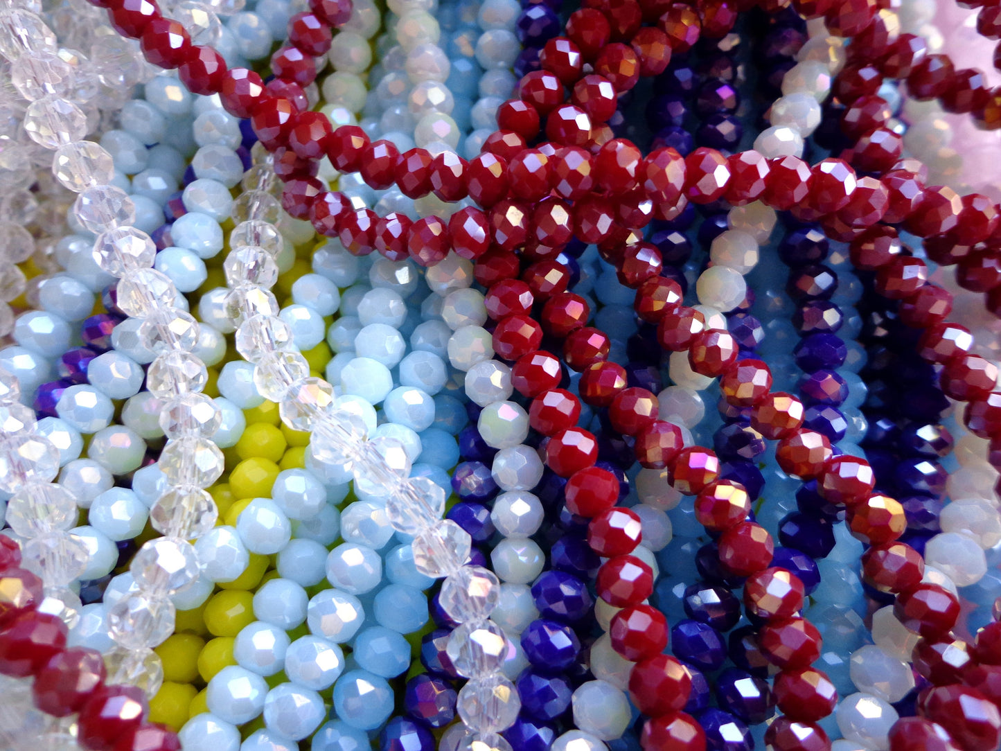 Bulk! 1350 Beads Multi-Color Crystal 4mm Rondelle Chinese Crystal Beads Spacer Beads Glass Beads, Wholesale Price. Great for JEWELRY Making