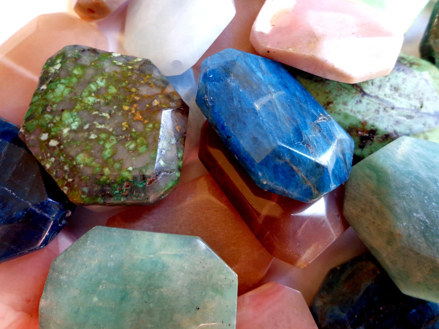 Bulk 10 Gemstone Pendants, Moonstone/Aquamarine/Africa Turquoise/Apatite/Amazonite/Opal, 34x25mm, Wholesale price. Great for JEWELRY making!