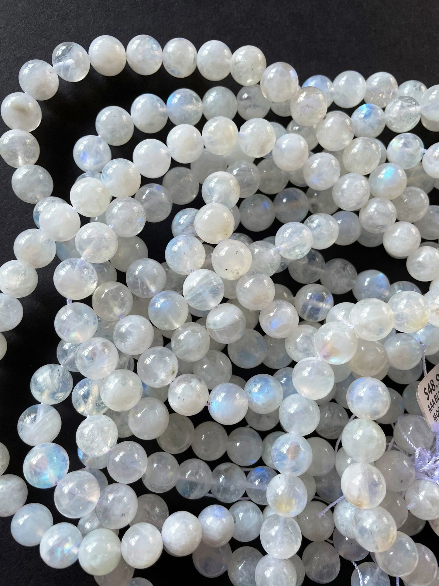 AAA Natural blue flash moonstone 4mm 6mm 8mm 10mm 12mm rainbow moonstone. Gorgeous natural blue flash color .Great quality rainbow moonstone