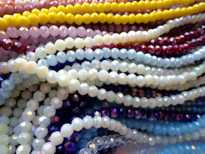 Bulk! 1350 Beads Multi-Color Crystal 4mm Rondelle Chinese Crystal Beads Spacer Beads Glass Beads, Wholesale Price. Great for JEWELRY Making