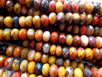 AAA Natural Tiger Eye Gemstone Beads, 6x9mm Faceted Rondelle Shape Beads, Beautiful Brown Red Beads, Great Quality Bead! Full length 15.5"