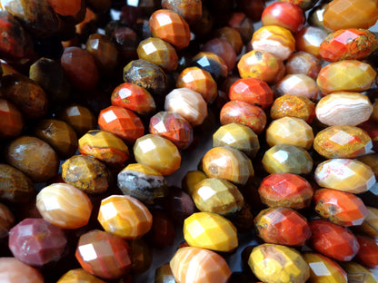 AAA Natural Tiger Eye Gemstone Beads, 6x9mm Faceted Rondelle Shape Beads, Beautiful Brown Red Beads, Great Quality Bead! Full length 15.5"