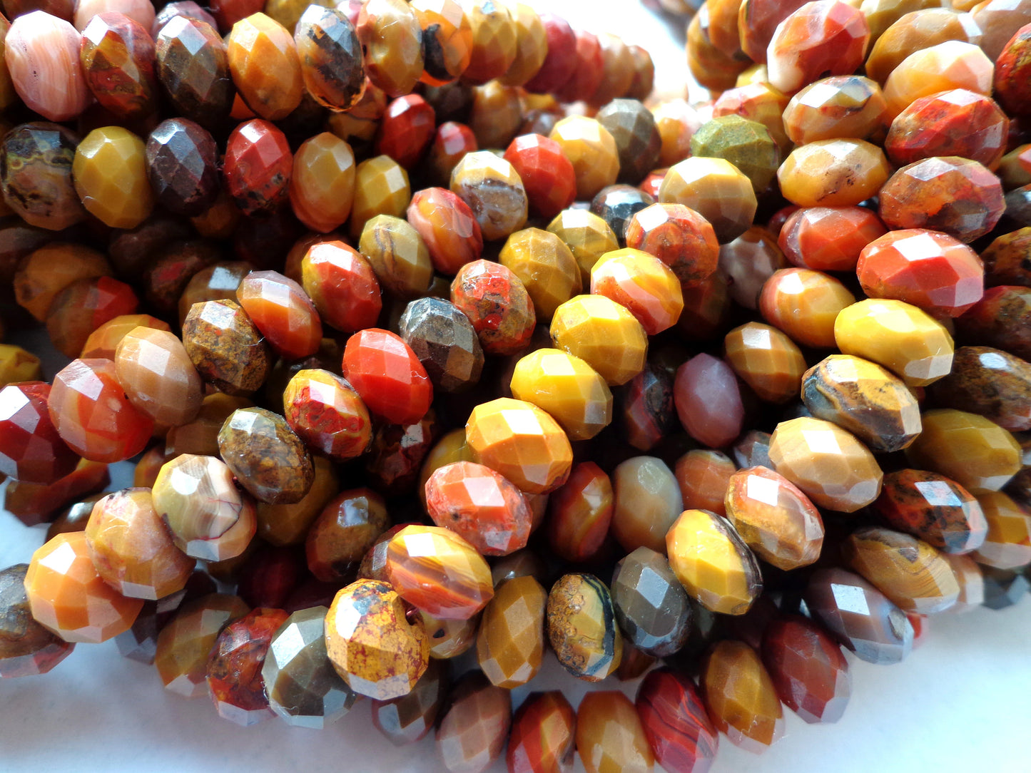 AAA Natural Tiger Eye Gemstone Beads, 6x9mm Faceted Rondelle Shape Beads, Beautiful Brown Red Beads, Great Quality Bead! Full length 15.5"