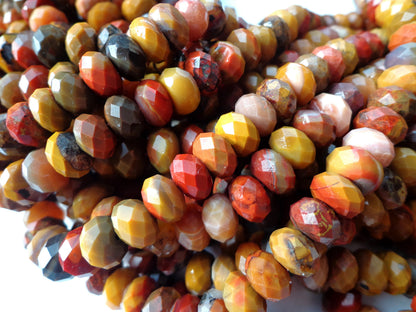 AAA Natural Tiger Eye Gemstone Beads, 6x9mm Faceted Rondelle Shape Beads, Beautiful Brown Red Beads, Great Quality Bead! Full length 15.5"