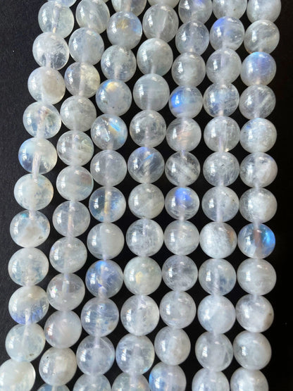 AAA Natural blue flash moonstone 4mm 6mm 8mm 10mm 12mm rainbow moonstone. Gorgeous natural blue flash color .Great quality rainbow moonstone