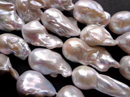AAA Natural Baroque Pearl. Freeform Shape, Gorgeous Natural Color Baroque Pearl, 100% Perfect Pearls, High Quality Pearl, Full Length 15.5"