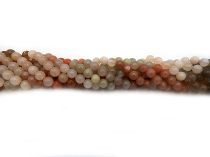 Multi-color Moonstone 6mm 8mm 10mm Round Smooth 100% Natural