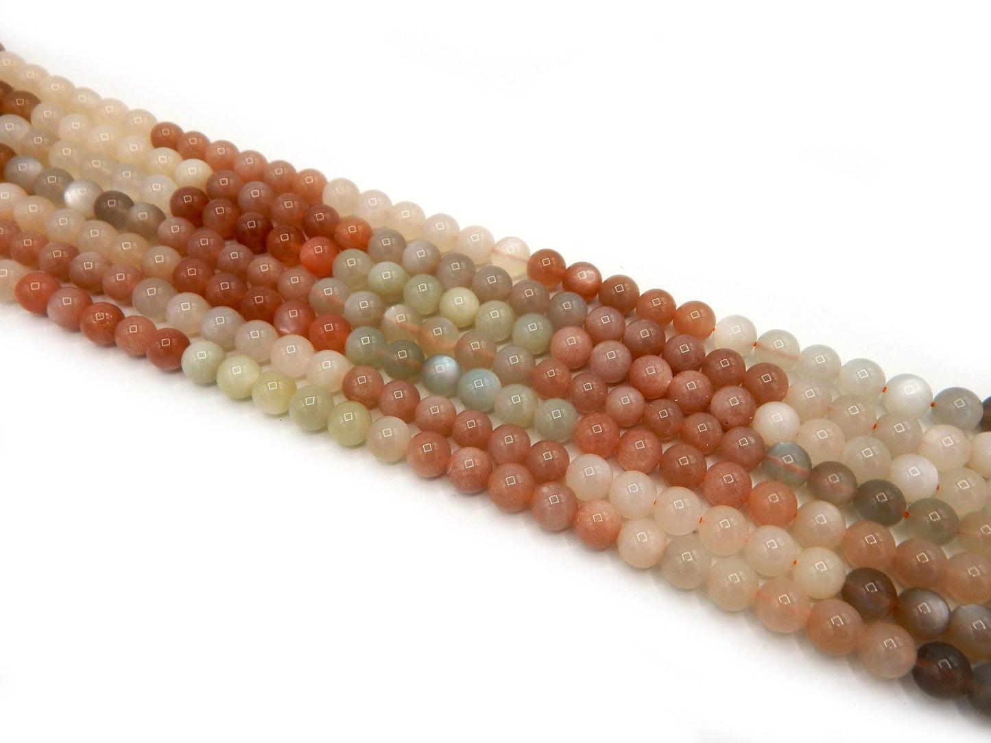 Multi-color Moonstone 6mm 8mm 10mm Round Smooth 100% Natural