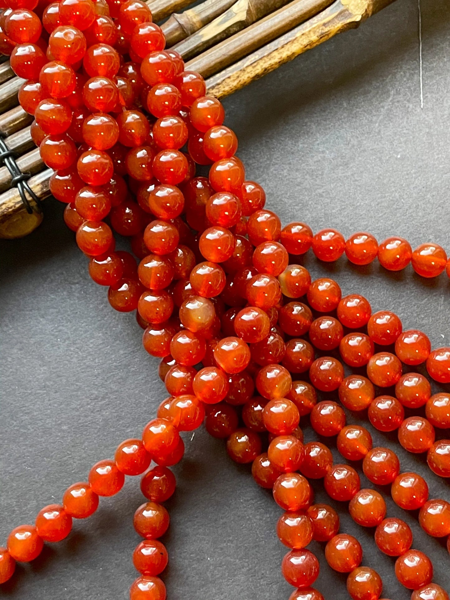 AAA Natural Carnelian 4mm 6mm 8mm 10mm 12mm Round Bead Gorgeous Natural Red Carnelian Bead Great Quality Gemstone 15.5” Strand for Crafts