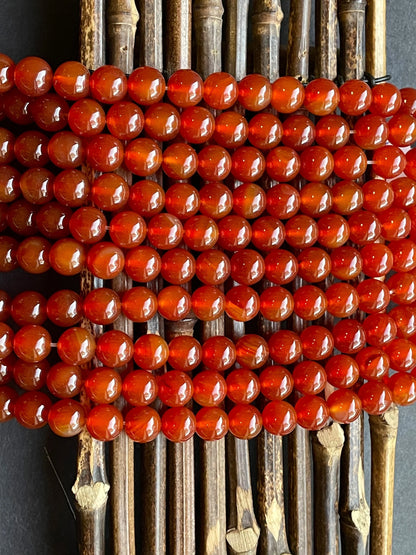 AAA Natural Carnelian 4mm 6mm 8mm 10mm 12mm Round Bead Gorgeous Natural Red Carnelian Bead Great Quality Gemstone 15.5” Strand for Crafts