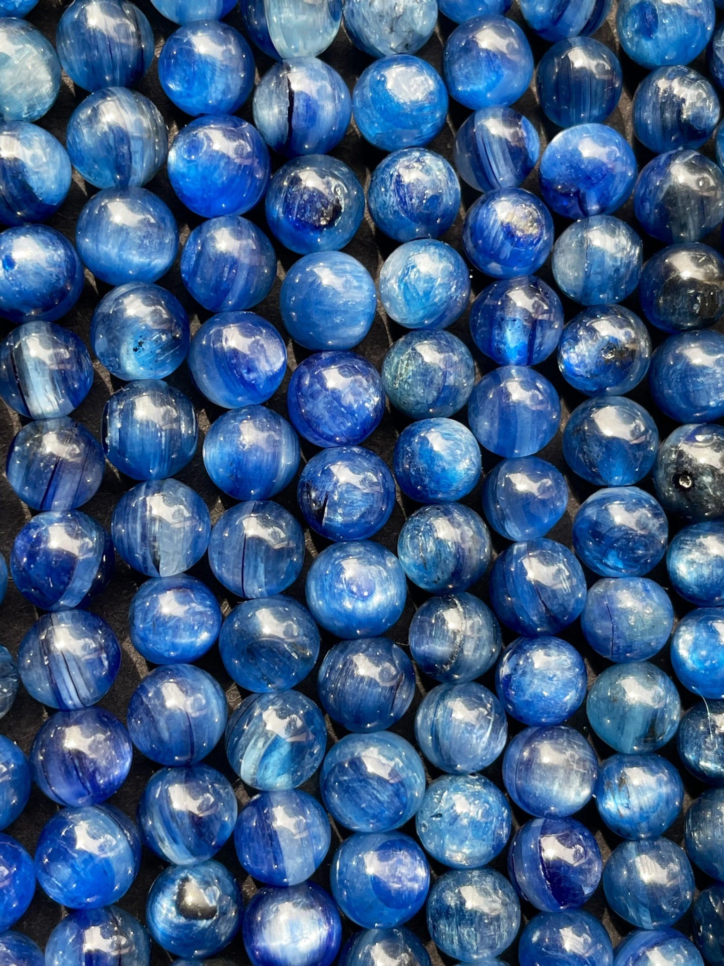 AAA Natural KYANITE stone bead . 5mm 6mm 7mm 8mm 10mm 12mm round bead .High quality kyanite. Full strand 15.5''