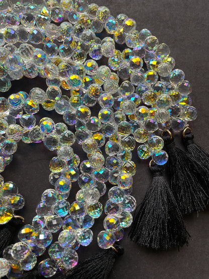 AAA High Quality Iridescent Crystal Beads, 10X8mm Faceted Teardrop shape Beads, Beautiful Rainbow Beads, Great Quality Beads, length 15.5”