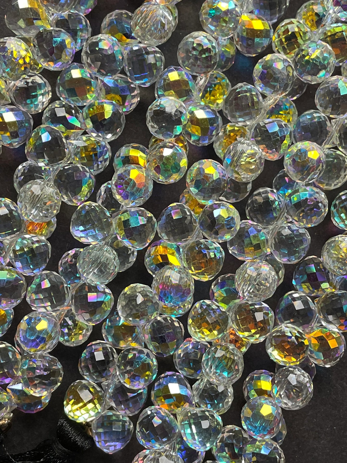 AAA High Quality Iridescent Crystal Beads, 10X8mm Faceted Teardrop shape Beads, Beautiful Rainbow Beads, Great Quality Beads, length 15.5”