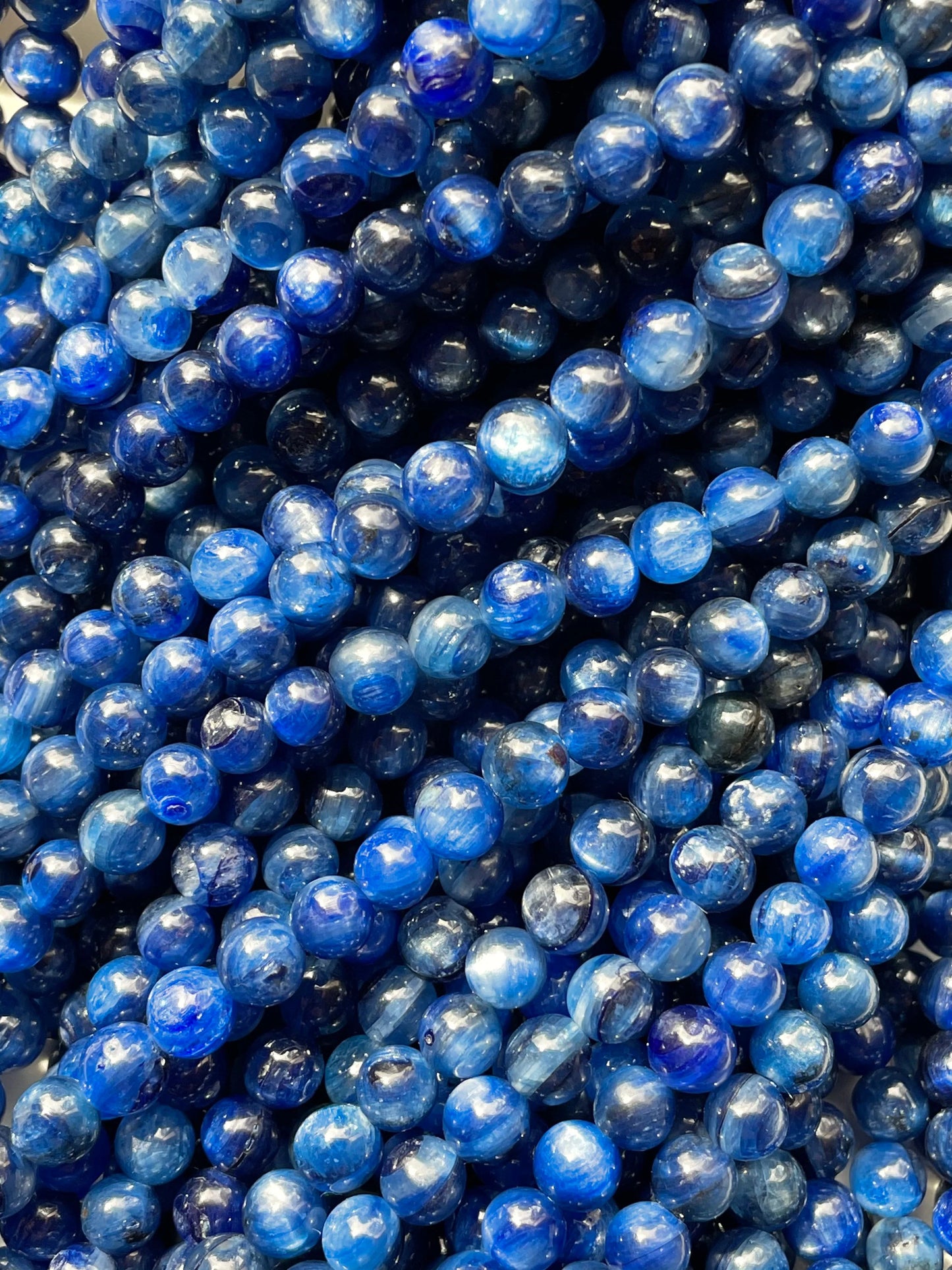 AAA Natural KYANITE stone bead . 5mm 6mm 7mm 8mm 10mm 12mm round bead .High quality kyanite. Full strand 15.5''
