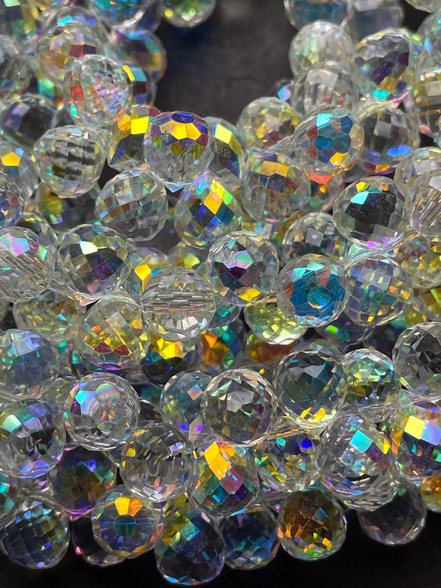 AAA High Quality Iridescent Crystal Beads, 10X8mm Faceted Teardrop shape Beads, Beautiful Rainbow Beads, Great Quality Beads, length 15.5”
