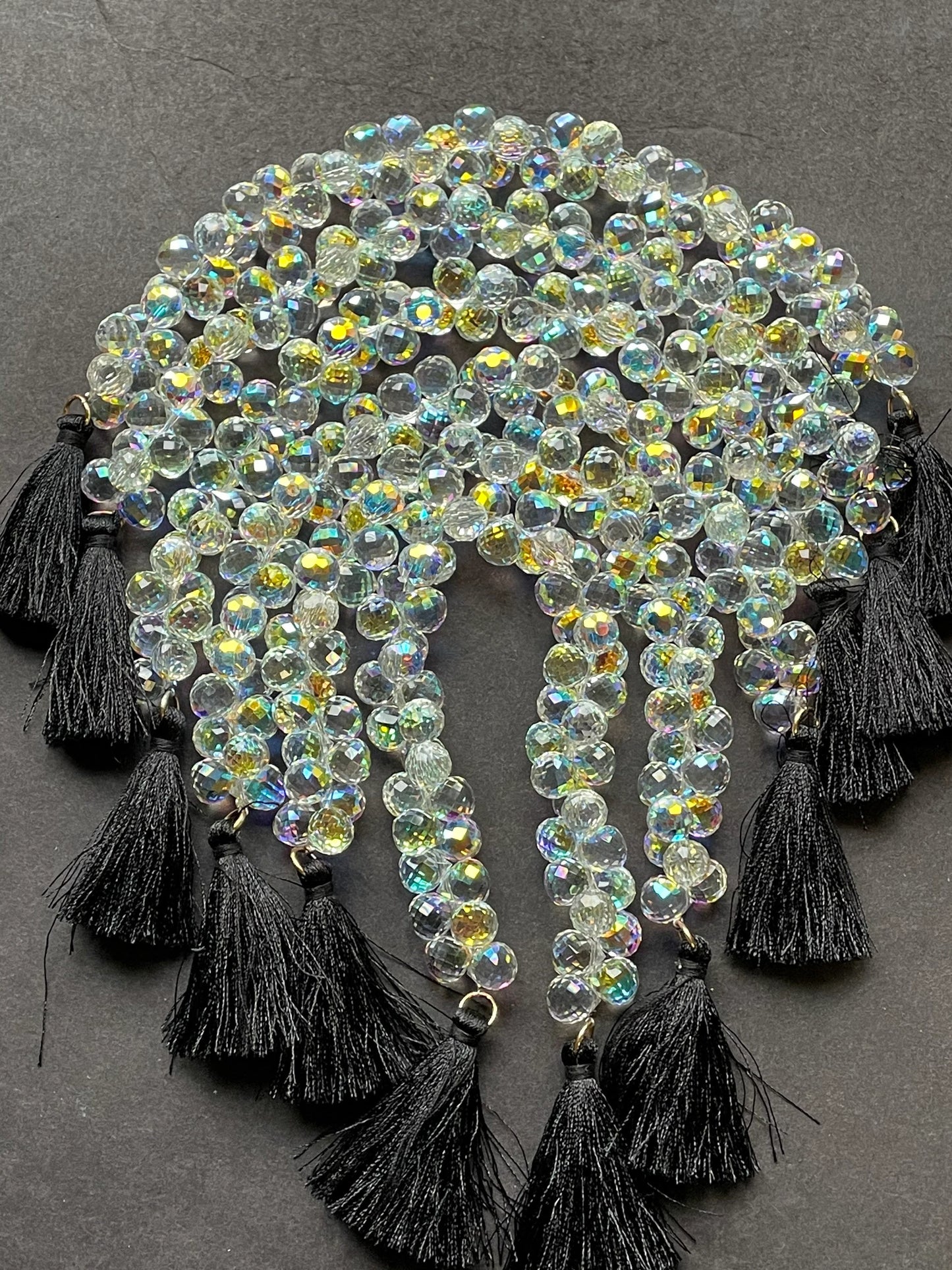 AAA High Quality Iridescent Crystal Beads, 10X8mm Faceted Teardrop shape Beads, Beautiful Rainbow Beads, Great Quality Beads, length 15.5”