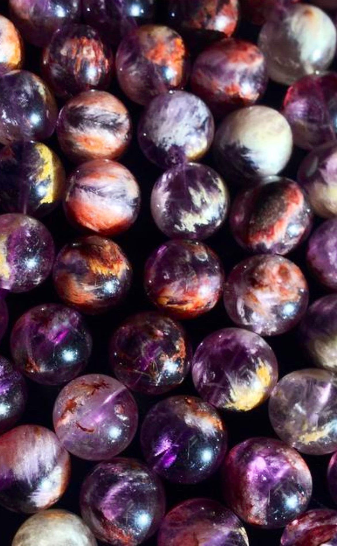 AAA Super 7 Gemstone Beads . 6mm 8mm 10mm 12mm. Round Bead. Beautiful Natural Purple Color. High Quality Gemstone. Full Strand 15.5”