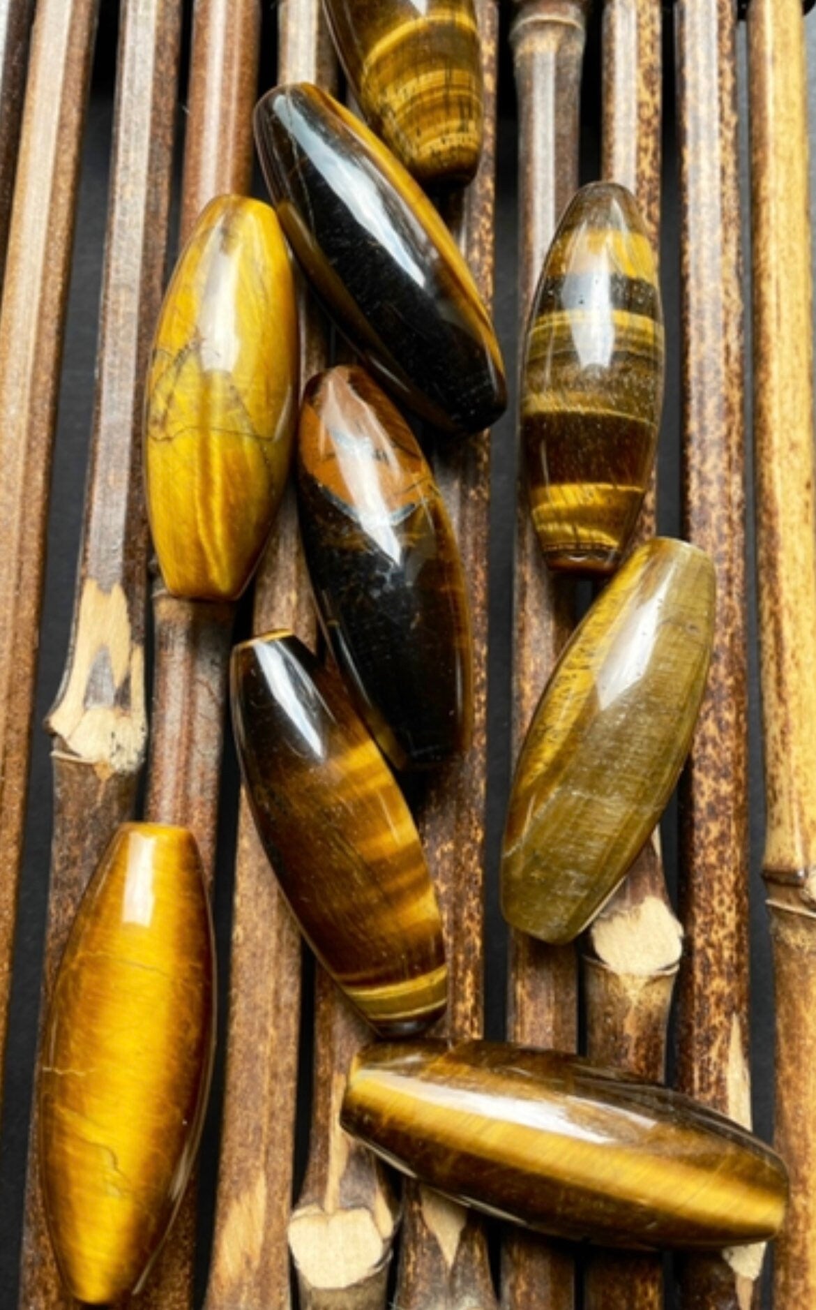 Beautiful natural tiger eye stone bead. 14x40mm barrel shape bead. Gorgeous natural golden yellow color tiger eye gemstone bead.