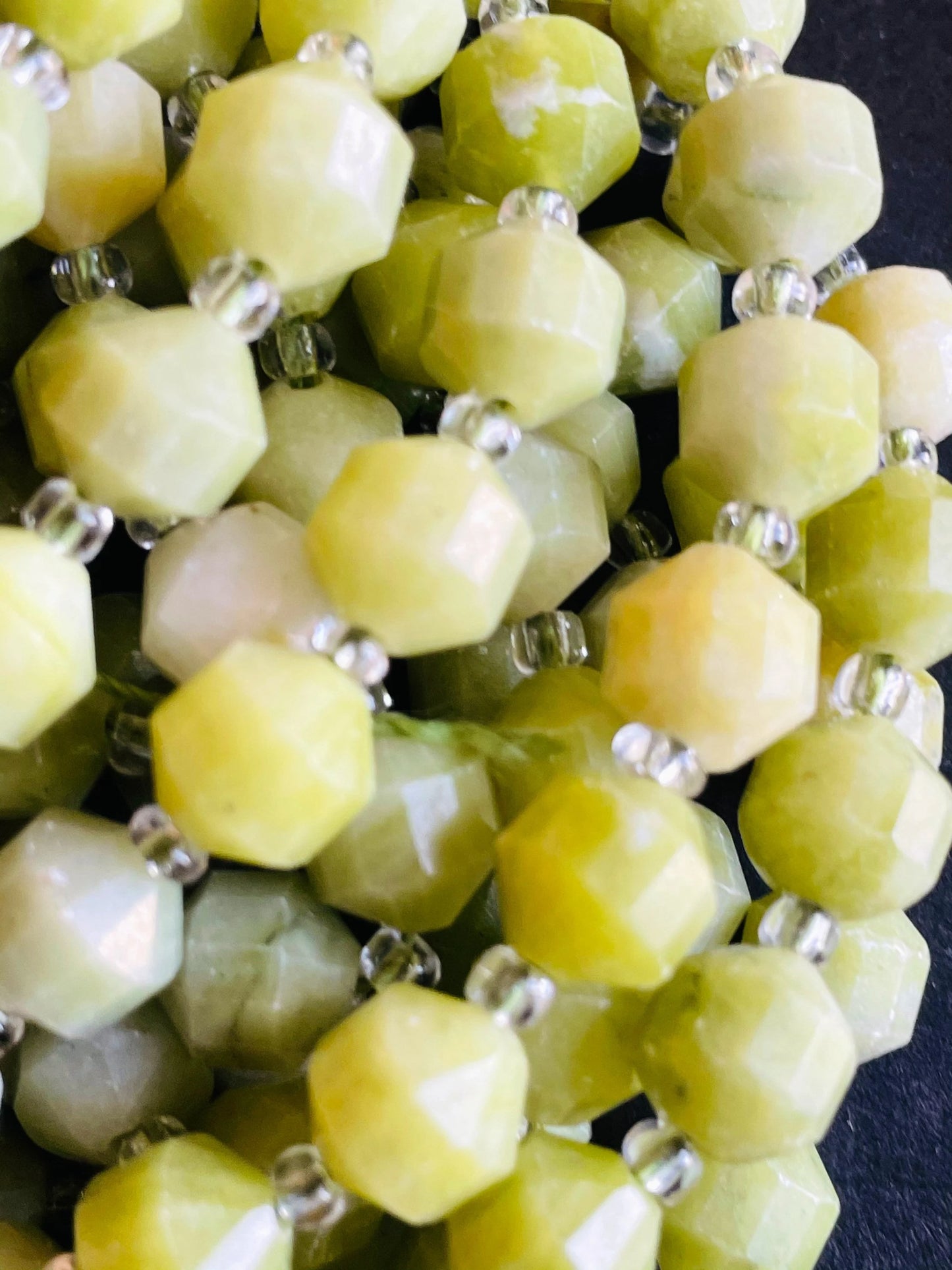 Natural Green Jade Stone Bead . Faceted 8mm 10mm Diamond Cut Shape Bead. Gorgeous Natural Olive Green Jade Gemstone Bead. Full Strand 15.5”