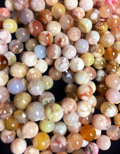 Beautiful natural blossom flowers agate stone bead. 6mm 8mm 10mm 12mm round bead. Gorgeous natural blossom flowers design gemstone bead 15.5
