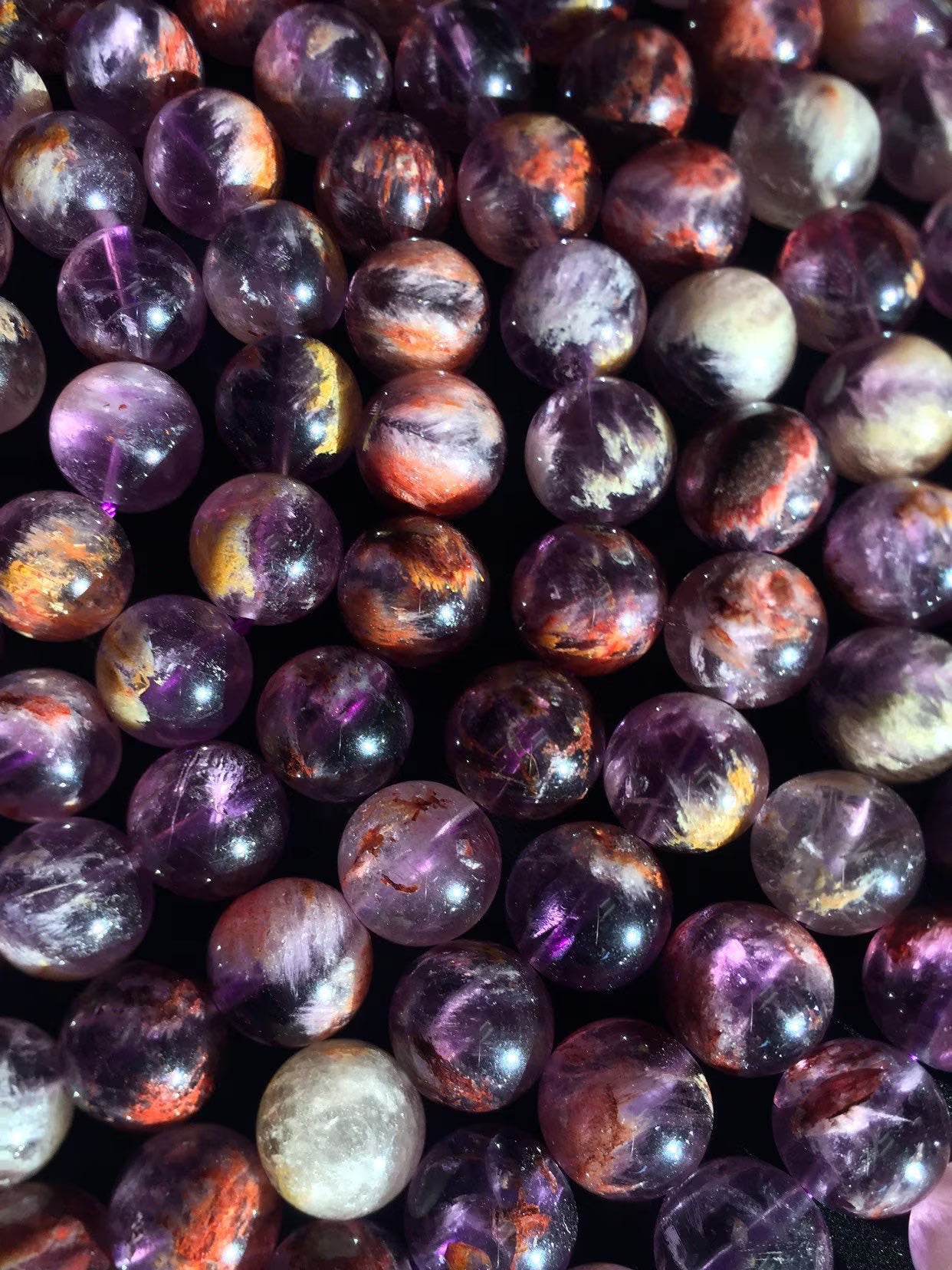 AAA Super 7 Gemstone Beads . 6mm 8mm 10mm 12mm. Round Bead. Beautiful Natural Purple Color. High Quality Gemstone. Full Strand 15.5”