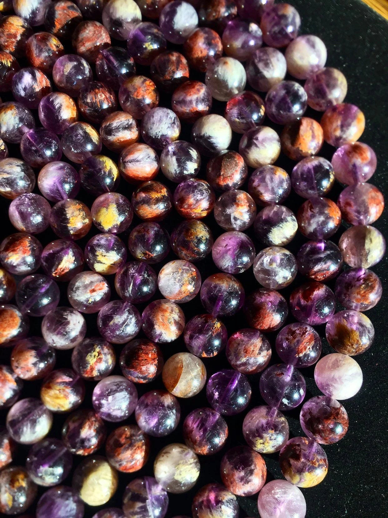 AAA Super 7 Gemstone Beads . 6mm 8mm 10mm 12mm. Round Bead. Beautiful Natural Purple Color. High Quality Gemstone. Full Strand 15.5”