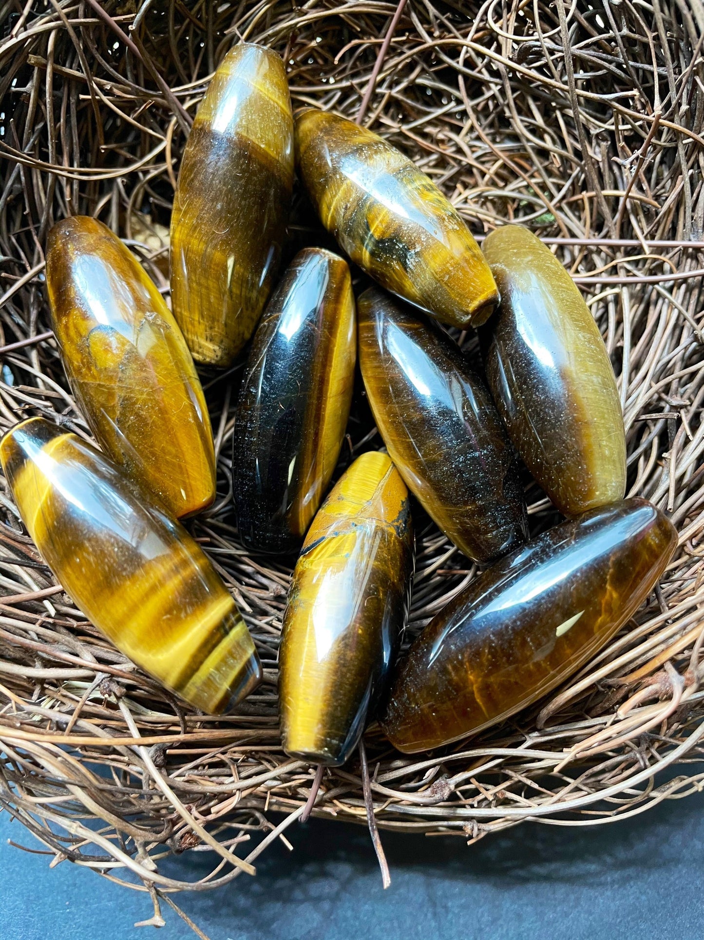 Beautiful natural tiger eye stone bead. 14x40mm barrel shape bead. Gorgeous natural golden yellow color tiger eye gemstone bead.