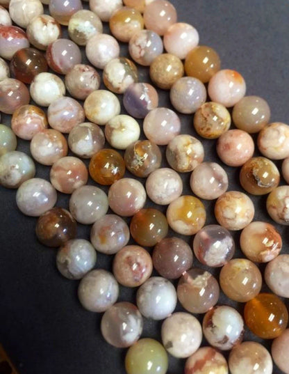 Beautiful natural blossom flowers agate stone bead. 6mm 8mm 10mm 12mm round bead. Gorgeous natural blossom flowers design gemstone bead 15.5