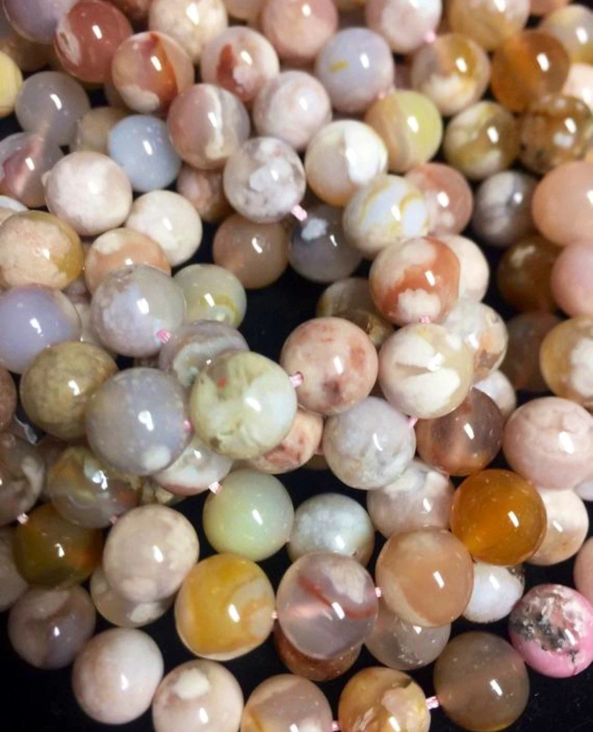 Beautiful natural blossom flowers agate stone bead. 6mm 8mm 10mm 12mm round bead. Gorgeous natural blossom flowers design gemstone bead 15.5
