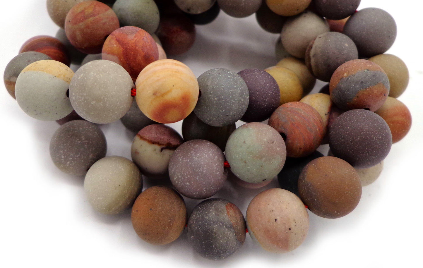 NATURAL Gemstone Matte Picaso Jasper, Smooth Round, 6/8/10/12mm Full Strand 16', For Making JEWELRY! Not Treated In Anyway! AAA Quality!