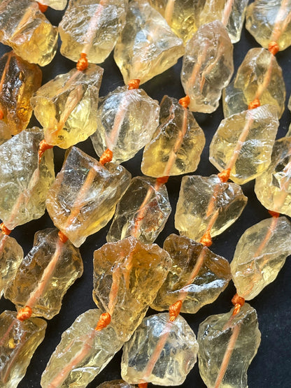AAA 100% Natural citrine stone bead . 10x 18mm nugget shape. Beautiful natural honey yellow color citrine gemstone bead . Full strand 15.5”