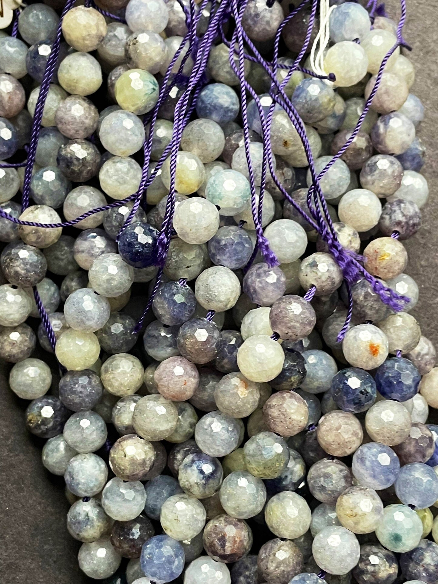 Natural tanzanite stone bead. Faceted 6mm round bead . Gorgeous natural purple gray color tanzanite gemstone bead .full strand 15.5”