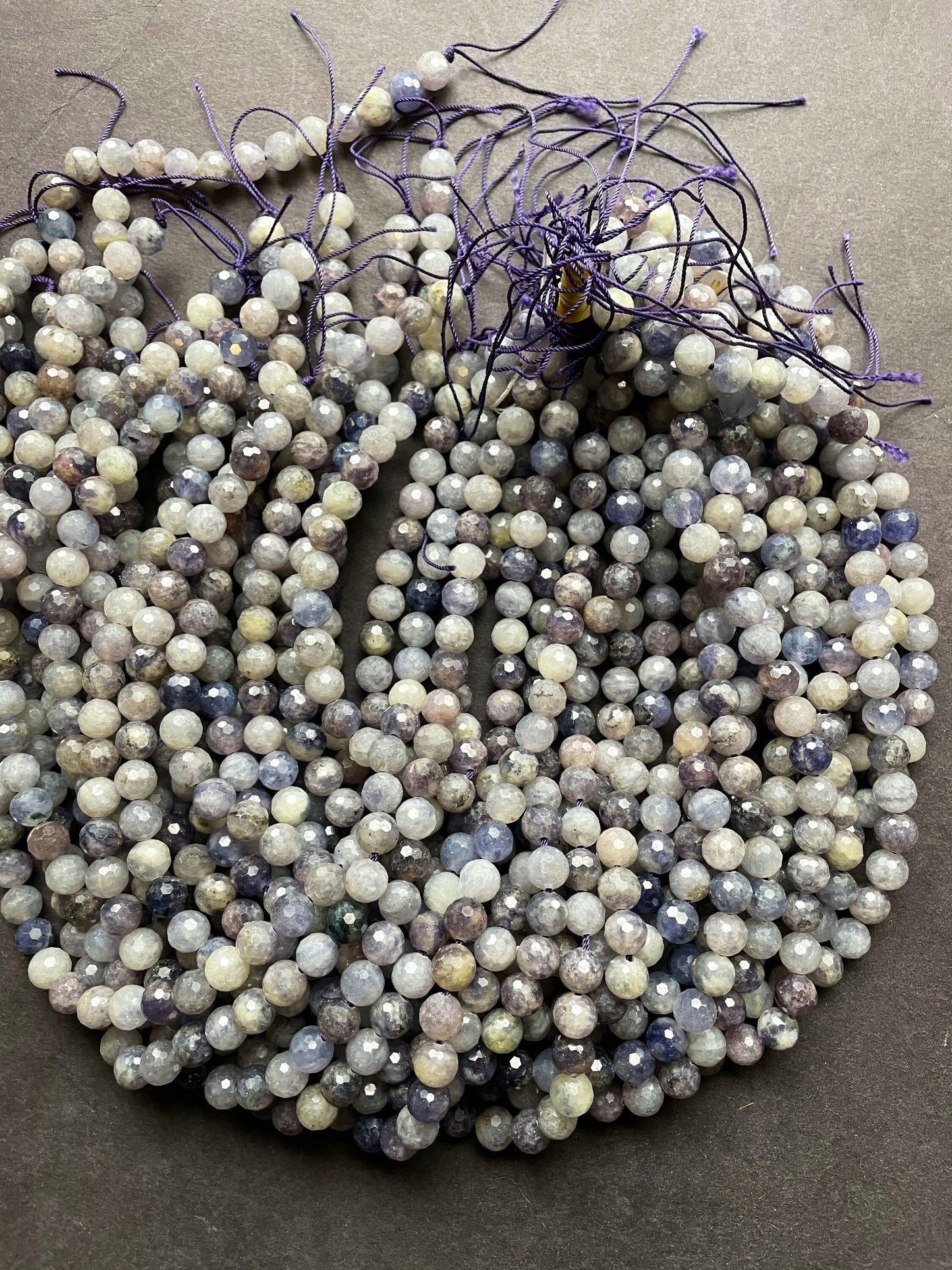 Natural tanzanite stone bead. Faceted 6mm round bead . Gorgeous natural purple gray color tanzanite gemstone bead .full strand 15.5”